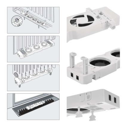 LOT 2x Ventilateur de radiateur 5/230V blanc