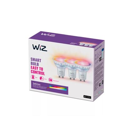 LOT 3x Ampoule à intensité variable LED RGBW PAR16 GU10/4,7W/230V 2200-6500K Wi-Fi - WiZ