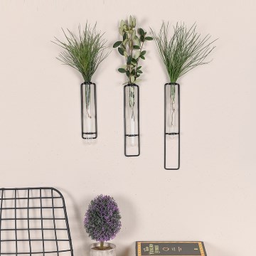 LOT 3x Décoration murale pour fleurs 20/25/30 cm noir