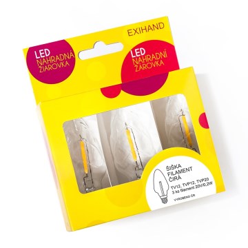 LOT 3x LED Ampoule de rechange CONE E10/20V/0,1A transparent, Made in the EU