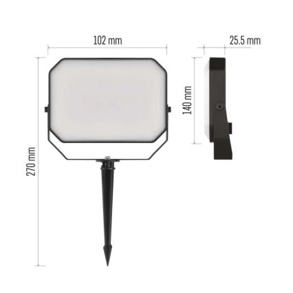 LOT 3x Projecteur RGBIC d'extérieur à intensité variable GoSmart LED/14W/230V 3000-6500K IP65 Wi-Fi Tuya