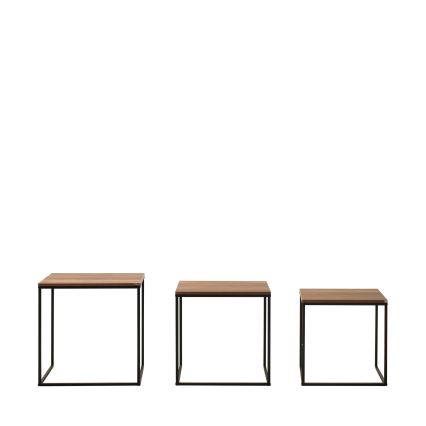 LOT 3x Table basse marron