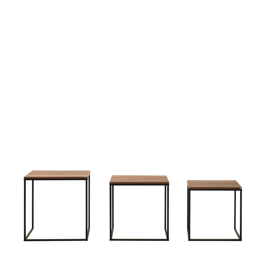 LOT 3x Table basse marron