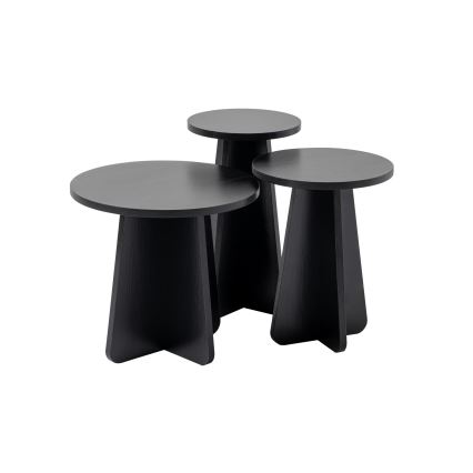 LOT 3x Table d'appoint LUME d. 28/33/43 cm noir