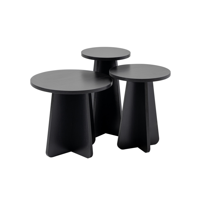 LOT 3x Table d'appoint LUME d. 28/33/43 cm noir