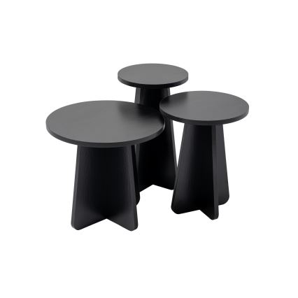 LOT 3x Table d'appoint LUME d. 28/33/43 cm noir