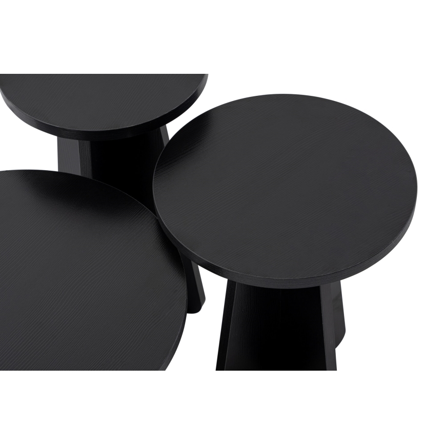 LOT 3x Table d'appoint LUME d. 28/33/43 cm noir