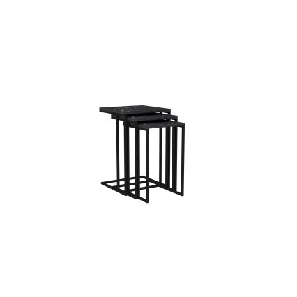 LOT 3x Table d'appoint noire