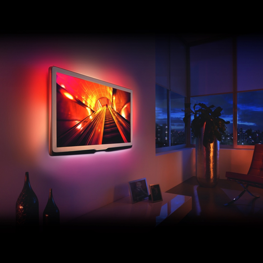 LOT 4x Ruban à intensité variable LED RGB 2x30cm 2x50cm LED/2,16/3,6W/5V IP65 + Télécommande