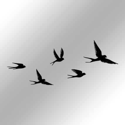LOT 5x Décoration murale oiseaux métal