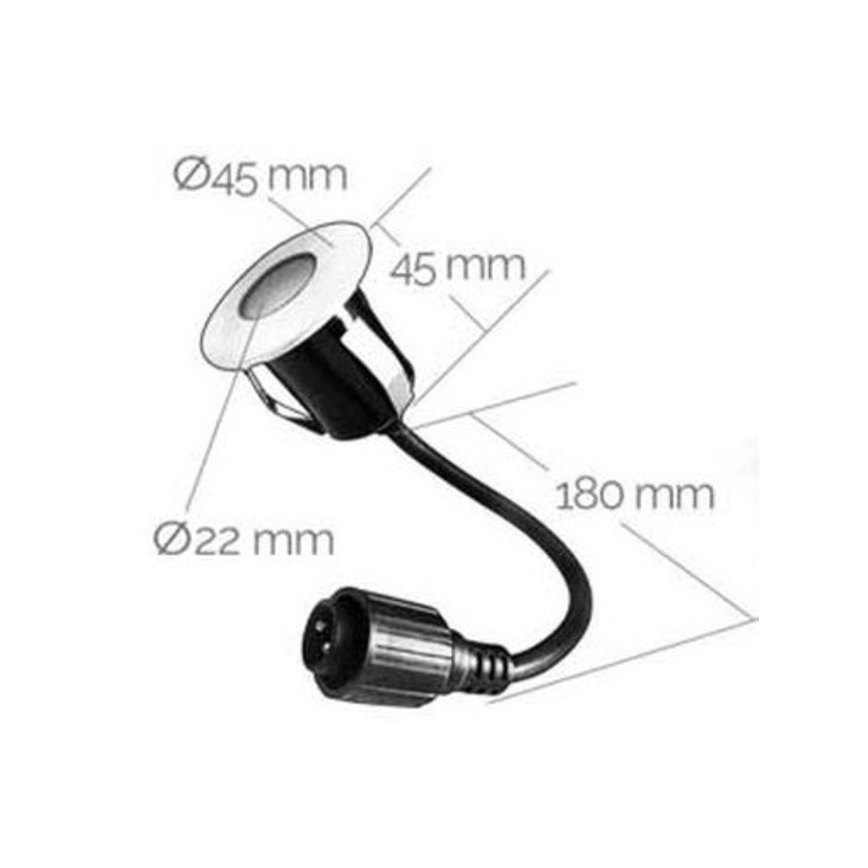 LOT 6x Spot encastrable extérieur EASY CONNECT LED/0,8W/230V 3000K IP67