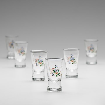 Lot 6x verre à liqueur avec un motif de bouquet n° 3