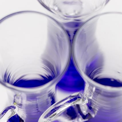 Lot 6x verre à liqueur avec une poignée violet