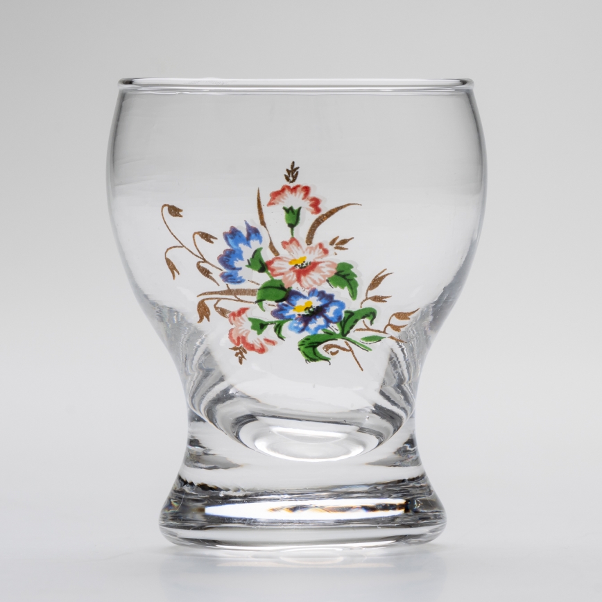 Lot 6x verre à liqueur transparent - modèle de fleur n° 3