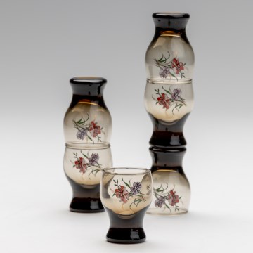 Lot 6x verre à shot fumé bouquet n° 3