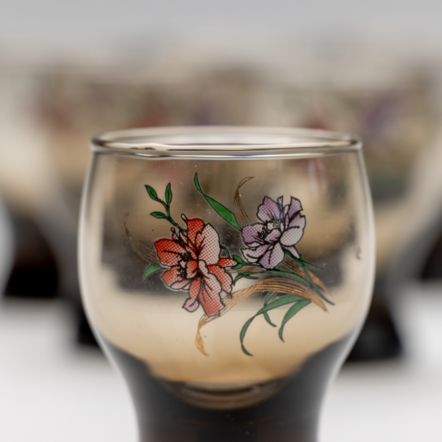 Lot 6x verre à shot fumé bouquet n° 3