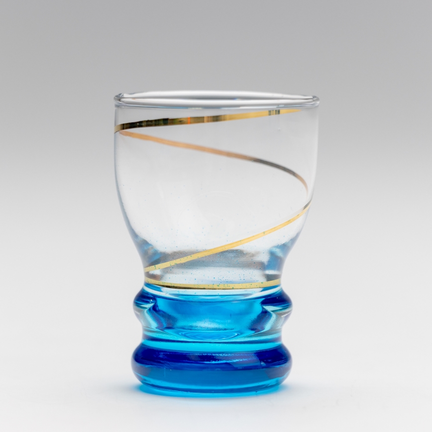 Lot 6x verre à shot transparent bleu