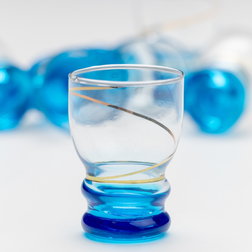 Lot 6x verre à shot transparent bleu