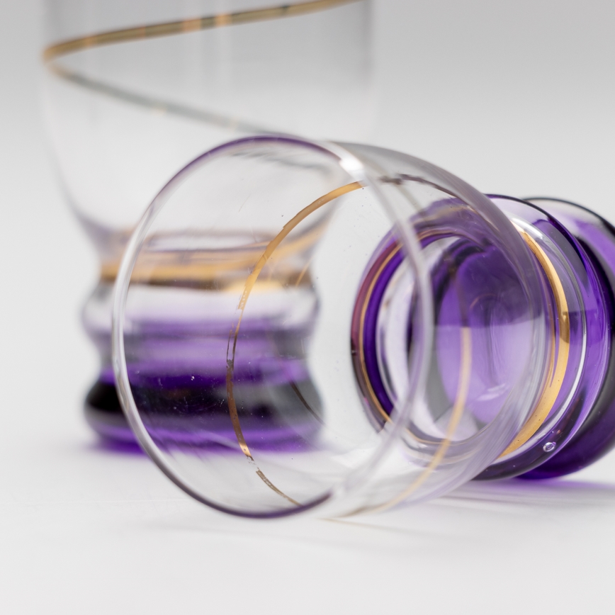 Lot 6x verre à shot transparent violet