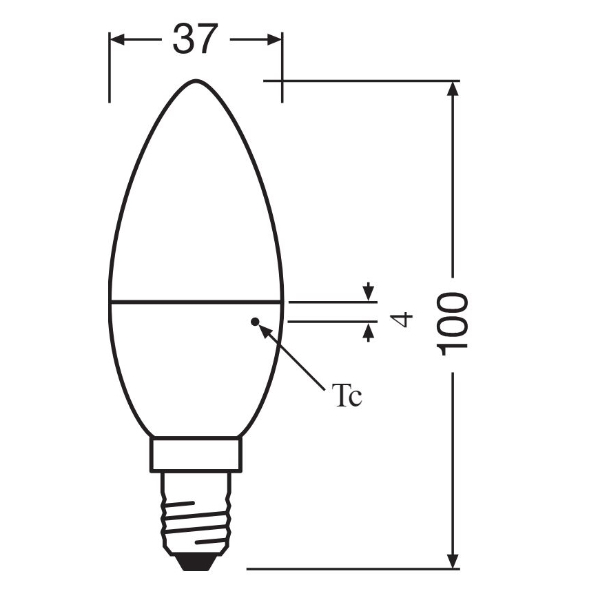 Lot de 2 ampoules LED B38 E14/4,9W/230V 2700K - Osram