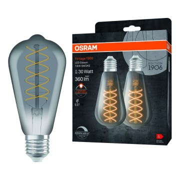 Lot de 2 ampoules LED dimmables à filament vintage E27/7,8W/230V 1800K - Osram