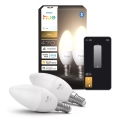 Lot de 2 ampoules LED dimmables Philips Hue WHITE B39 E14/3,9W/230V 2700K