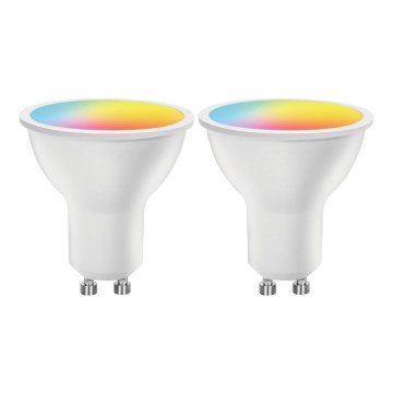 Lot de 2 ampoules LED RGBW dimmables MESH Smart GU10/6,5 W/230 V 2700–6500 K + télécommande - Aigostar