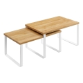 Lot de 2 étagères de rangement MARGE blanches/marron