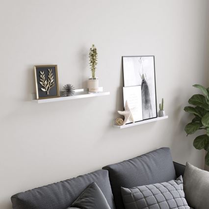 Lot de 2 étagères murales SHELFY, blanches