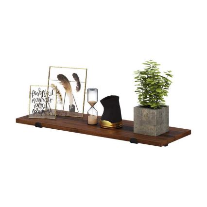 Lot de 2 étagères murales SHELFY, marron/noir