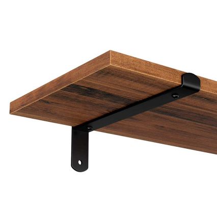 Lot de 2 étagères murales SHELFY, marron/noir