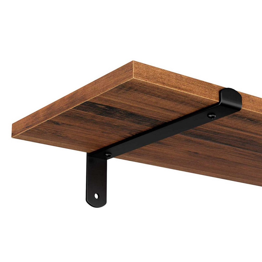 Lot de 2 étagères murales SHELFY, marron/noir