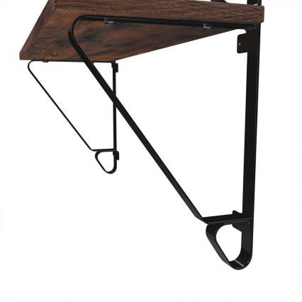 Lot de 2 étagères murales SHELFY marron/noir
