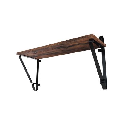 Lot de 2 étagères murales SHELFY marron/noir