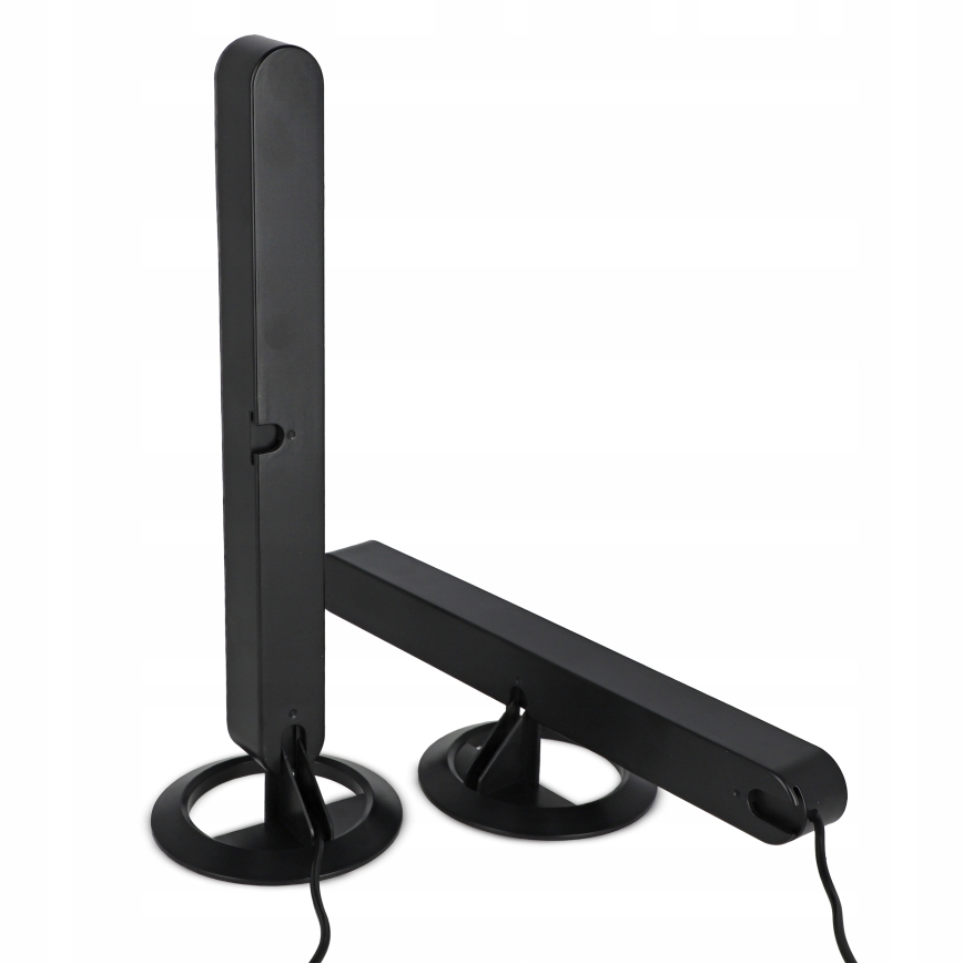Lot de 2 lampes de table dimmables LED RGBIC LED/5W/5V noires + télécommande