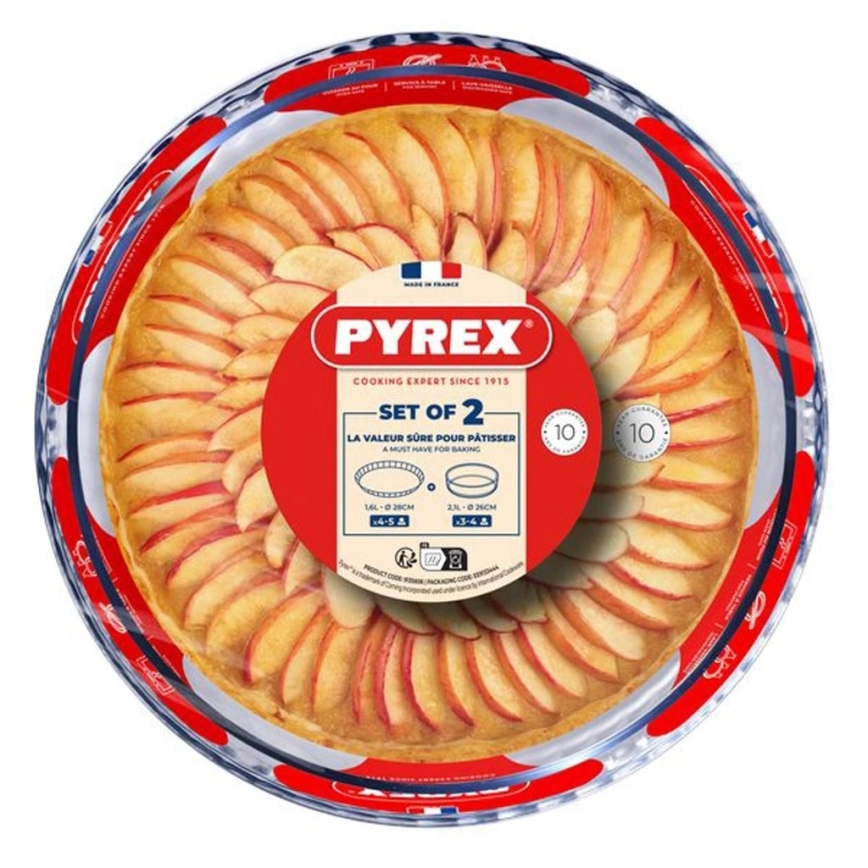 Lot de 2 moules à tarte PYREX Ø 26/28 cm