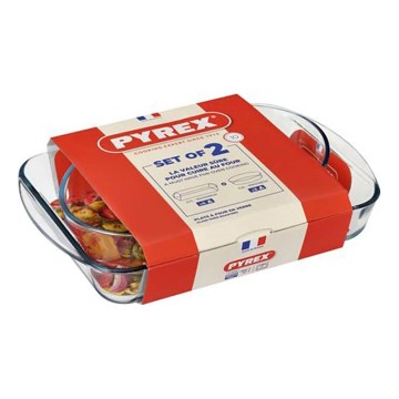 Lot de 2 plats à four PYREX en verre 2,7/2,2 l