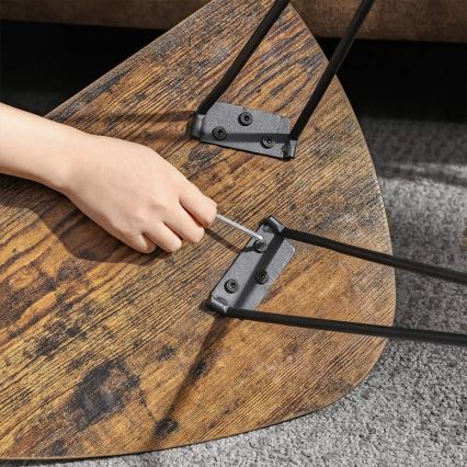 Lot de 2 tables d'appoint ELDUR marron/noir