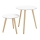 Lot de 2 tables d'appoint SERA blanc/marron