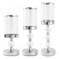 Lot de 3 bougeoirs en chrome brillant