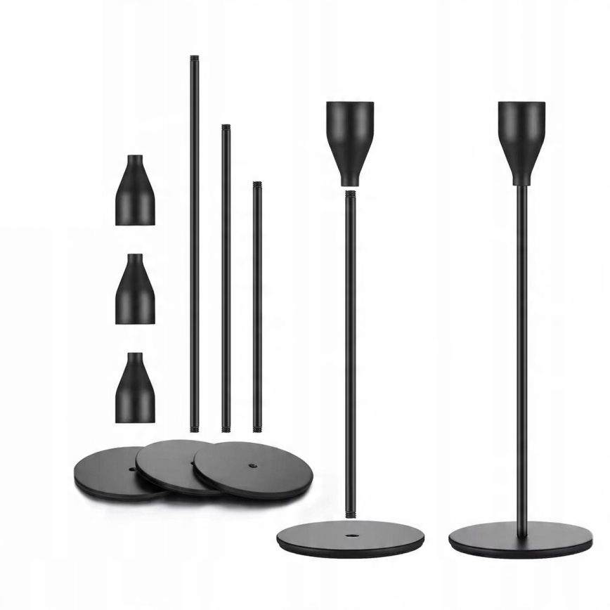 Lot de 3 bougeoirs noirs