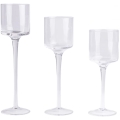 Lot de 3 bougeoirs transparents