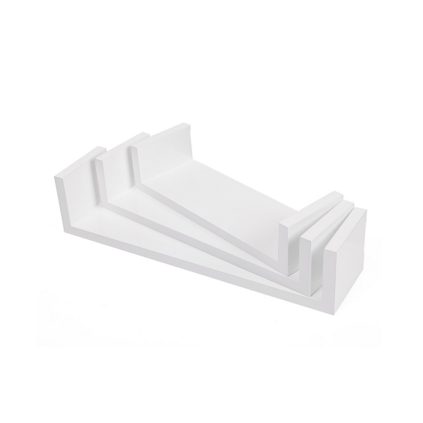 Lot de 3 étagères murales SHELFY blanches