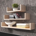 Lot de 3 étagères murales TRIO 40/60/80 x 11 x 18 cm, chêne Sonoma