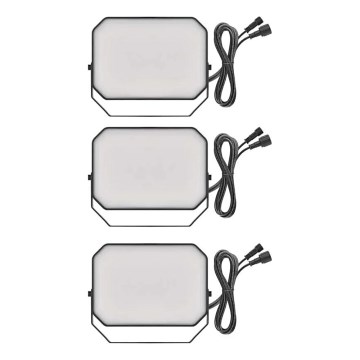 Lot de 3 projecteurs extérieurs LED RGBIC dimmables GoSmart — 14 W, 230 V, 3000–6500 K, IP65, Wi‑Fi Tuya