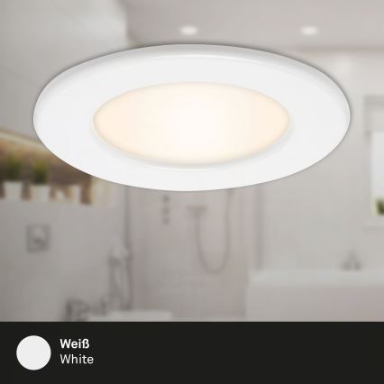 Lot de 3 spots encastrés LED pour salle de bains — 6W, 230V, 3000K, IP44, blanc