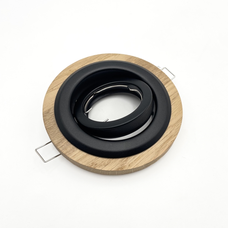 Lot de 3 spots encastrés TOBBY 1x GU10 / 20W / 230V Ø 11,5 cm chêne/noir