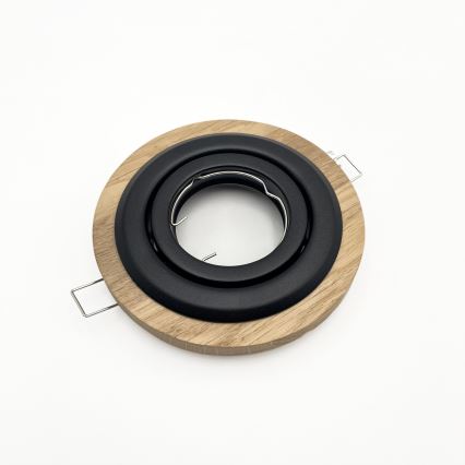 Lot de 3 spots encastrés TOBBY 1x GU10 / 20W / 230V Ø 11,5 cm chêne/noir