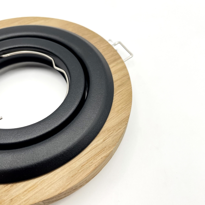 Lot de 3 spots encastrés TOBBY 1x GU10 / 20W / 230V Ø 11,5 cm chêne/noir