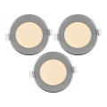 Lot de 3 spots LED encastrables pour salle de bains LED/6W/230V IP44 argenté